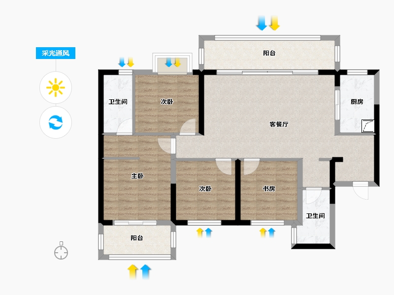 广西壮族自治区-南宁市-光明城市四期-117.00-户型库-采光通风