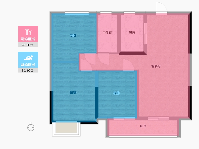 山东省-德州市-德州永峰百合新城-78.34-户型库-动静分区