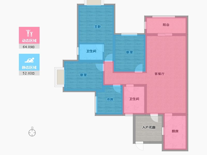 贵州省-贵阳市-鹭岛国际二期-109.86-户型库-动静分区