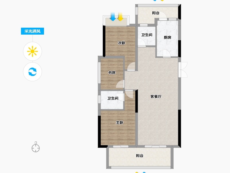 贵州省-贵阳市-广大城-102.40-户型库-采光通风