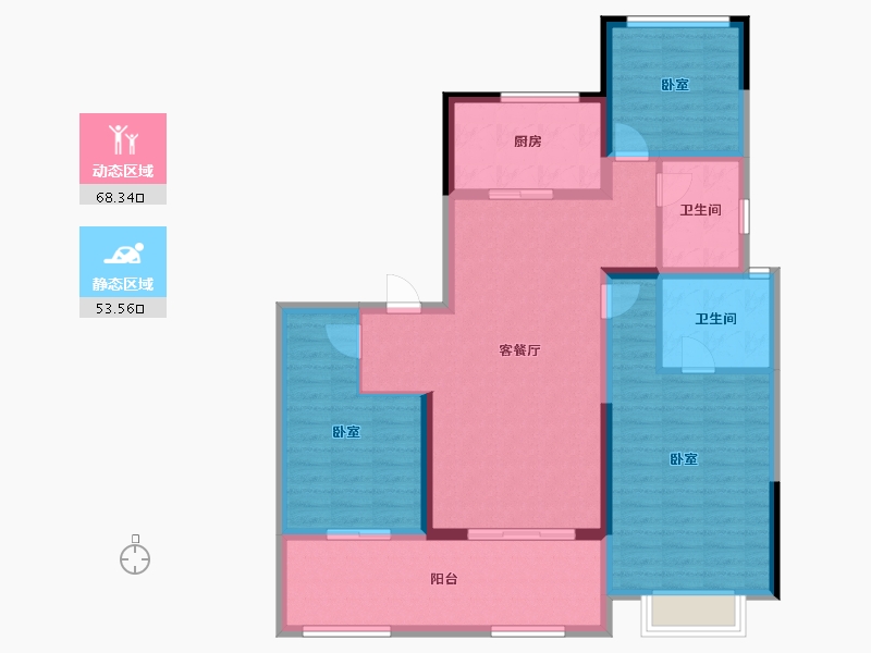 江苏省-常州市-常发珑玥-109.67-户型库-动静分区