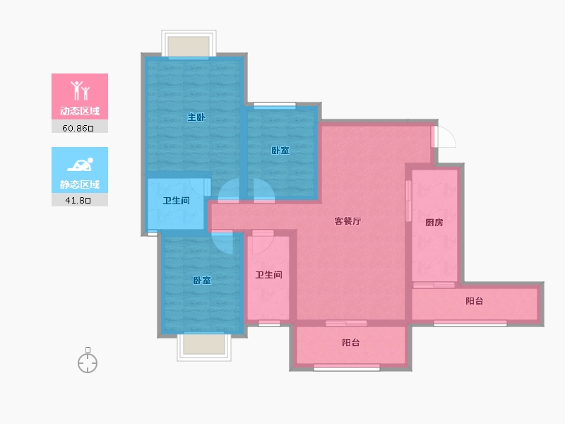 贵州省-贵阳市-鹭岛国际二期-89.83-户型库-动静分区