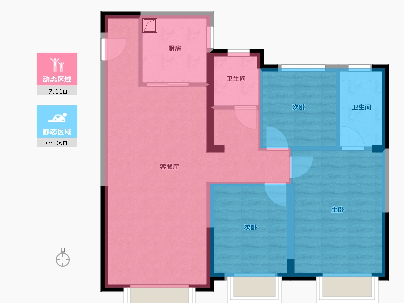 新疆维吾尔自治区-乌鲁木齐市-旭辉-89.00-户型库-动静分区