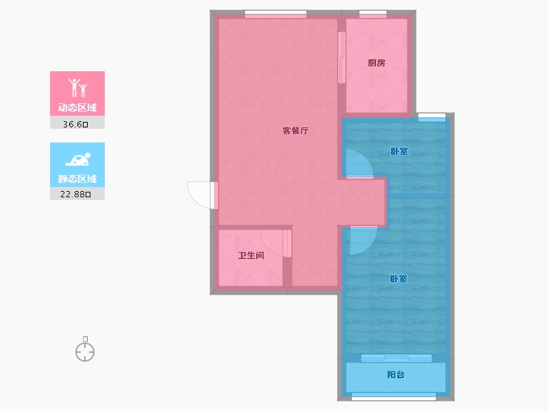 山西省-太原市-宁达南苑-52.81-户型库-动静分区