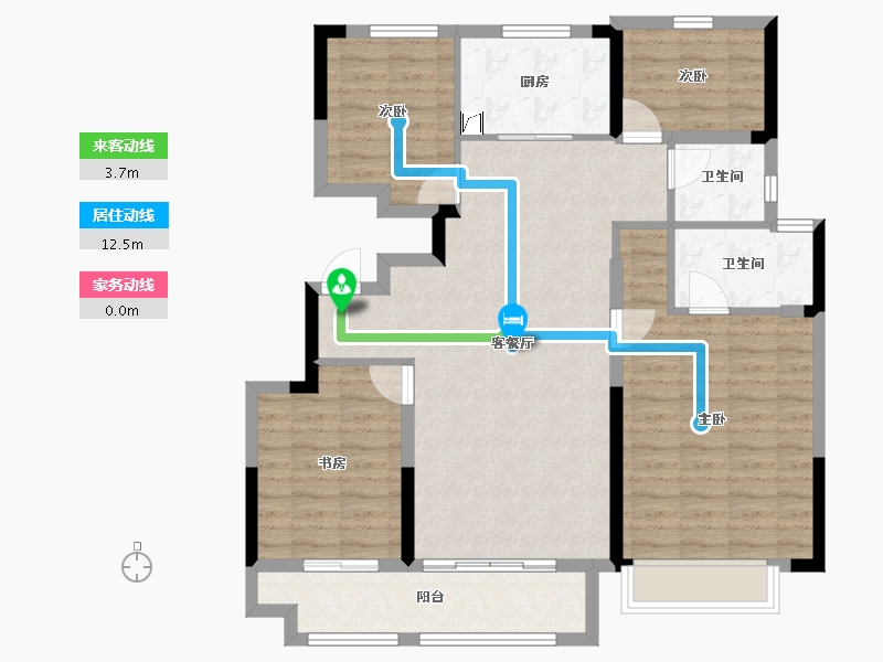 浙江省-宁波市-天安盛世臻境花苑-101.86-户型库-动静线