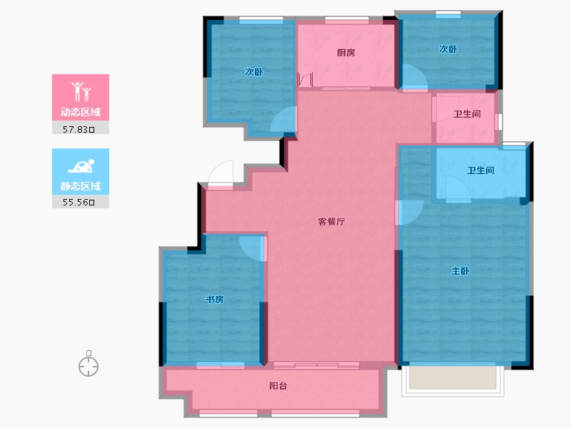 浙江省-宁波市-天安盛世臻境花苑-101.86-户型库-动静分区