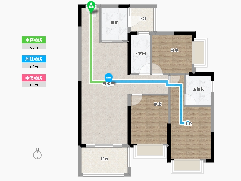 广东省-广州市-敏捷绿湖首府-85.85-户型库-动静线