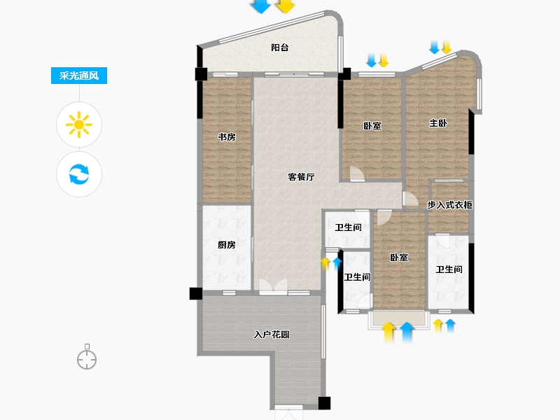 广东省-广州市-南天名苑-200.14-户型库-采光通风