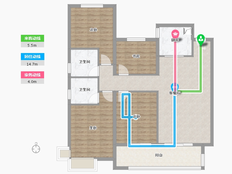 安徽省-合肥市-大富鸿学府-123.00-户型库-动静线