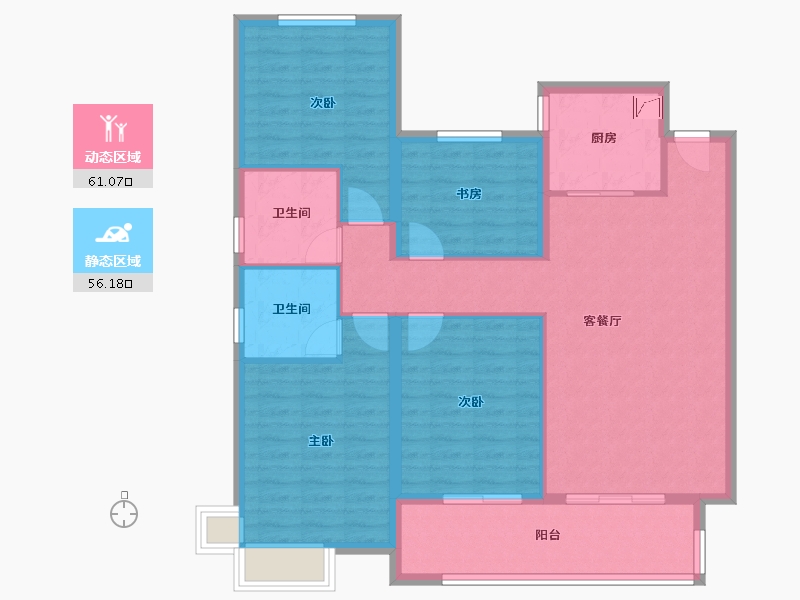 安徽省-合肥市-大富鸿学府-123.00-户型库-动静分区