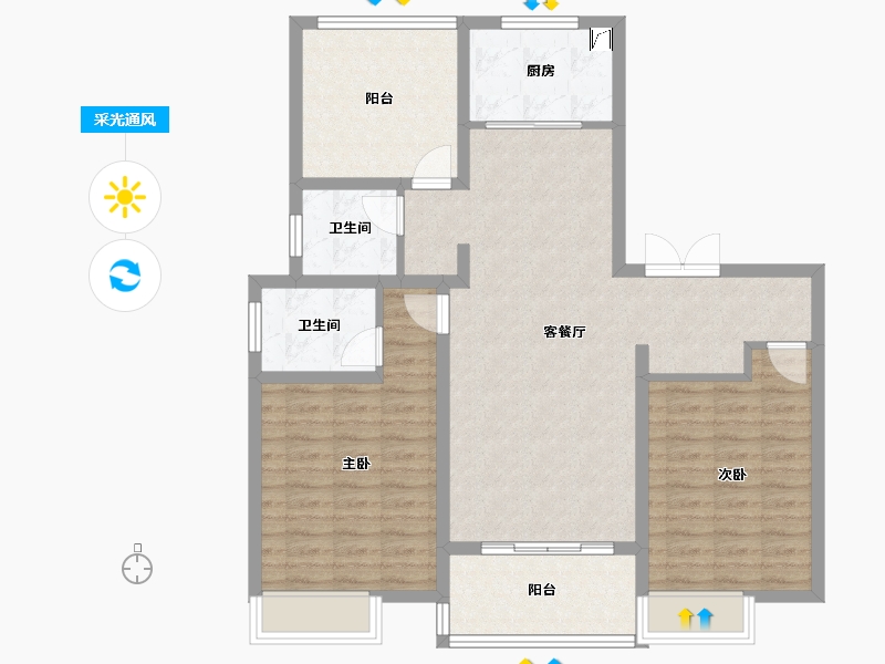 江苏省-常州市-梧桐香郡东樾-98.03-户型库-采光通风