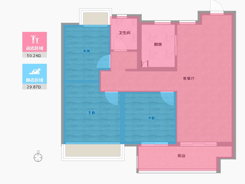 江苏省-常州市-光明当代拾光里-71.76-户型库-动静分区