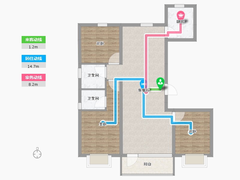 北京-北京市-福成·禧悦里-87.31-户型库-动静线