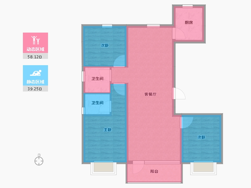 北京-北京市-福成·禧悦里-87.31-户型库-动静分区