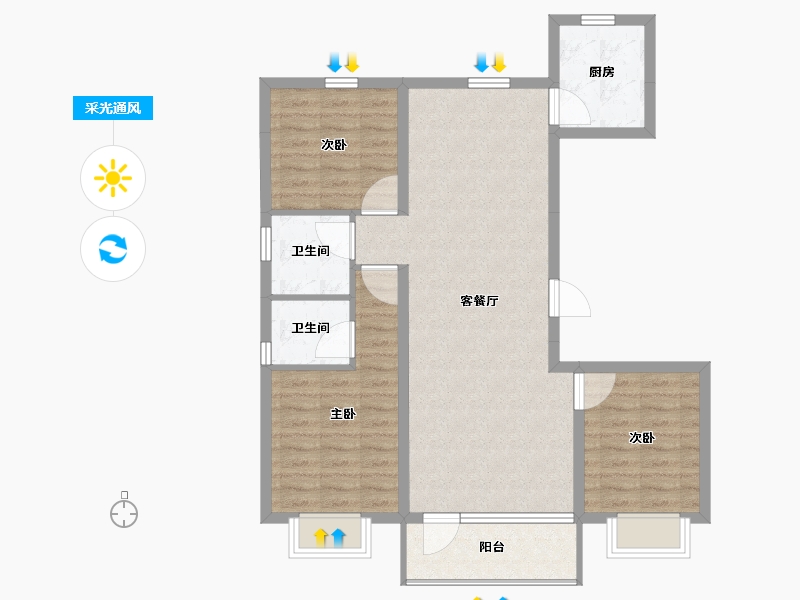 北京-北京市-福成·禧悦里-87.31-户型库-采光通风