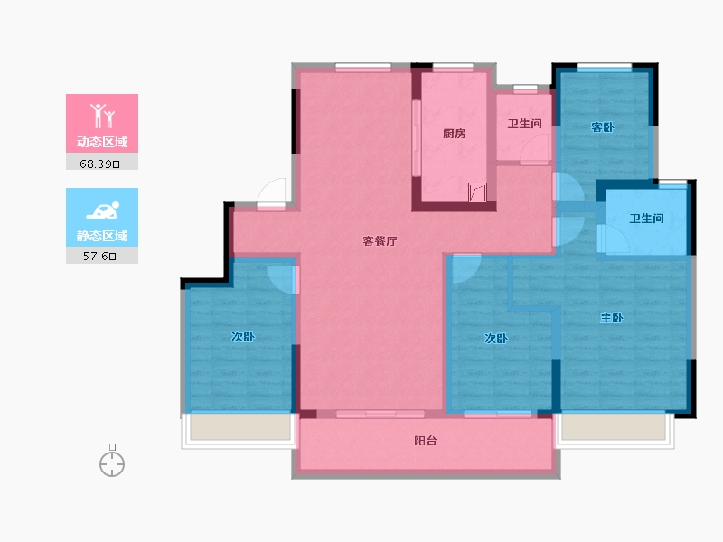 江苏省-常州市-桃李东方-112.15-户型库-动静分区