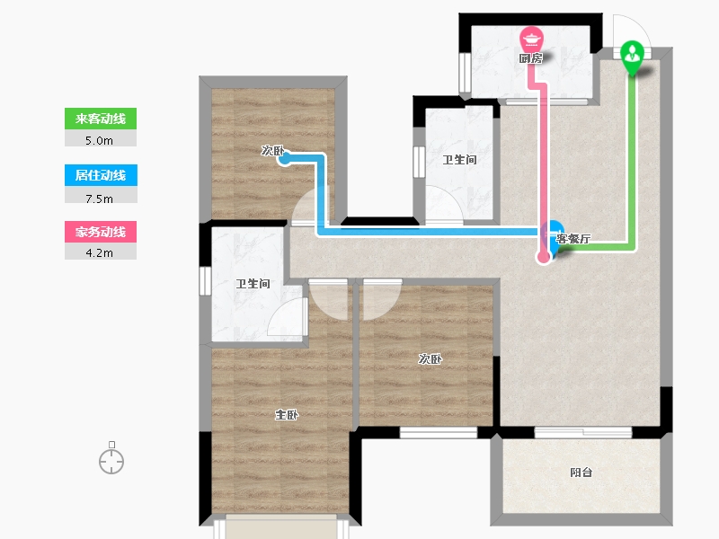 广西壮族自治区-南宁市-荣和公园里-71.48-户型库-动静线