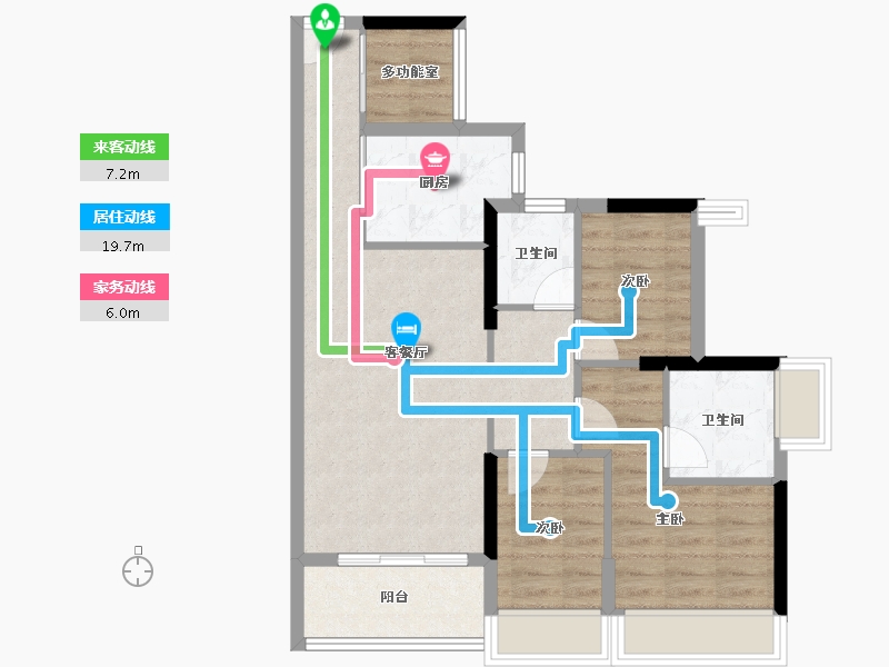 广东省-广州市-珠江·花屿花城-72.00-户型库-动静线