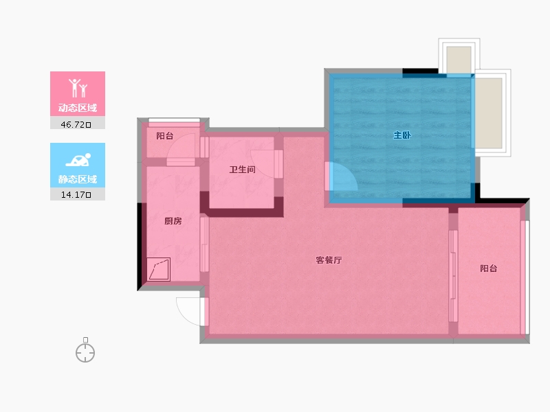 四川省-成都市-剑桥小镇-70.00-户型库-动静分区