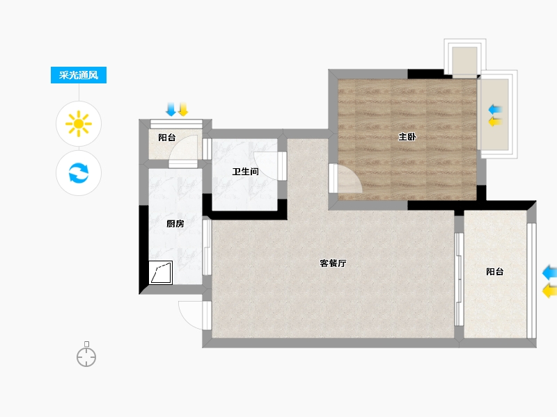 四川省-成都市-剑桥小镇-70.00-户型库-采光通风