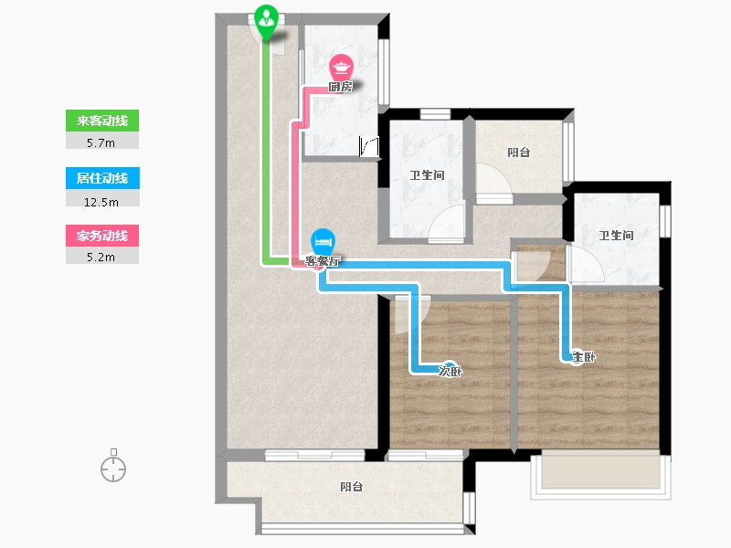 广东省-佛山市-美的云悦江山-73.76-户型库-动静线