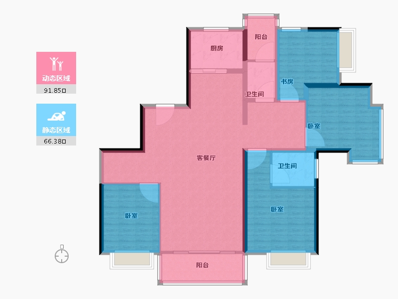 上海-上海市-浦发东悦城-144.00-户型库-动静分区