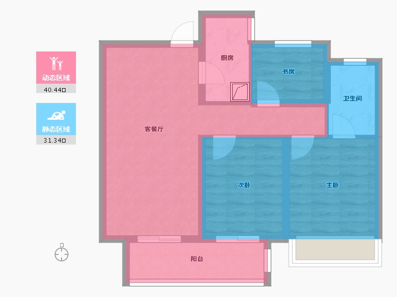 浙江省-嘉兴市-归谷佳苑-68.66-户型库-动静分区