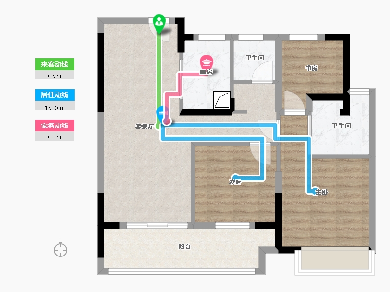 江苏省-镇江市-路劲·港欣城-76.80-户型库-动静线