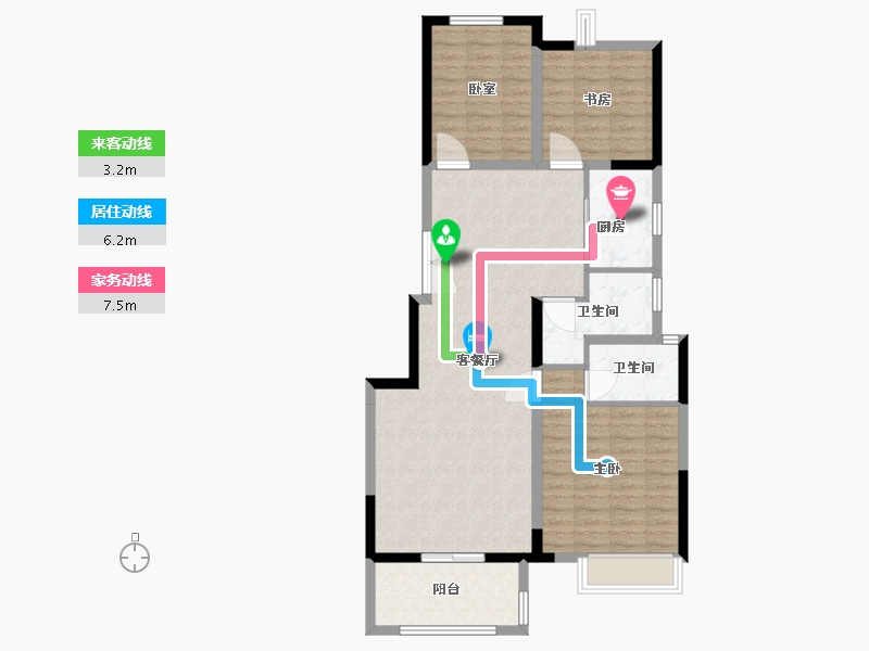 安徽省-淮南市-东方蓝海-95.92-户型库-动静线