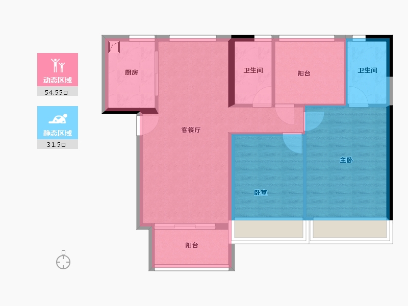 广东省-佛山市-合景天銮-77.44-户型库-动静分区