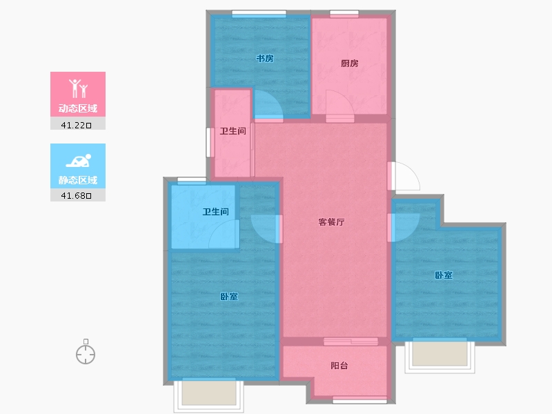 上海-上海市-港城悦庭-73.60-户型库-动静分区