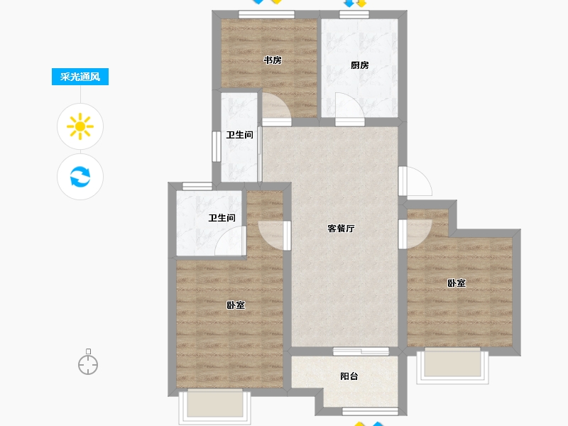 上海-上海市-港城悦庭-73.60-户型库-采光通风