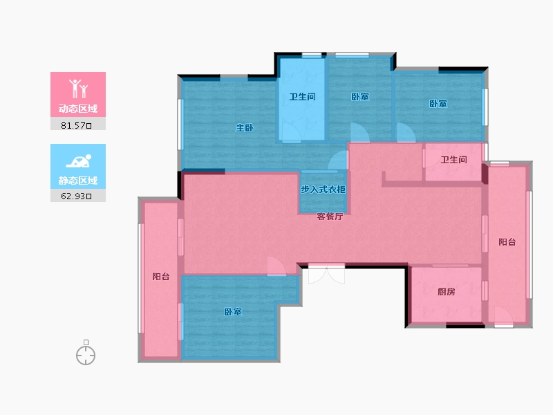 浙江省-金华市-伏虎花园-155.00-户型库-动静分区