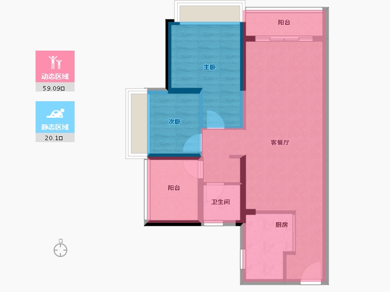 广东省-广州市-阳光城丽景湾-70.31-户型库-动静分区