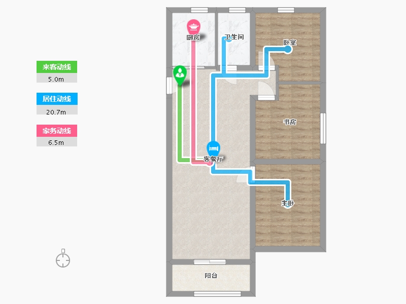 山东省-淄博市-龙凤苑A区-26号楼-90.00-户型库-动静线