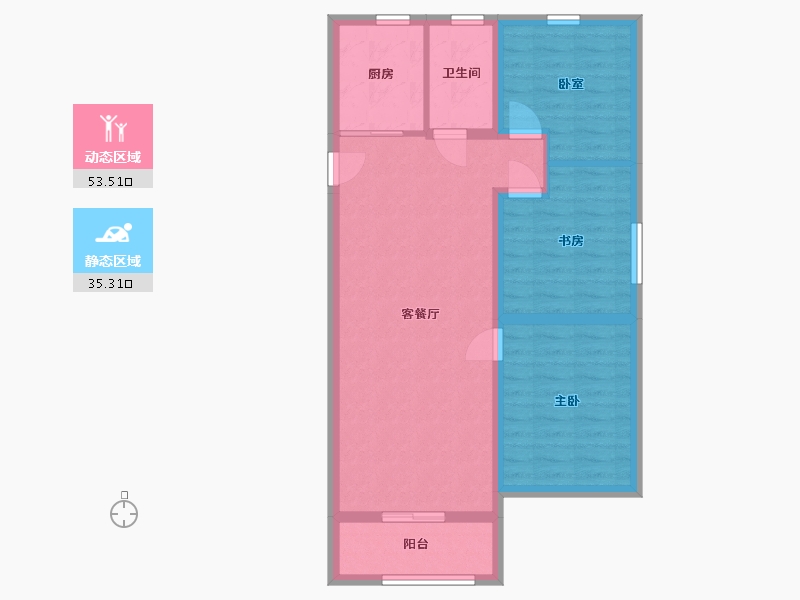 山东省-淄博市-龙凤苑A区-26号楼-90.00-户型库-动静分区