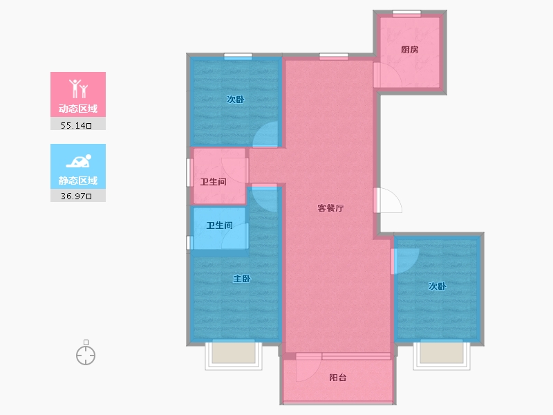 北京-北京市-福成·禧悦里-82.08-户型库-动静分区