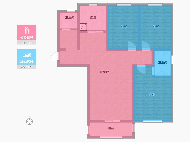 河南省-郑州市-格林上东-103.90-户型库-动静分区