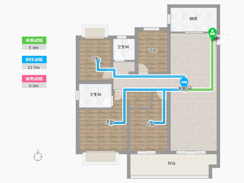 江苏省-常州市-长兴秀江南水岸名苑-111.17-户型库-动静线