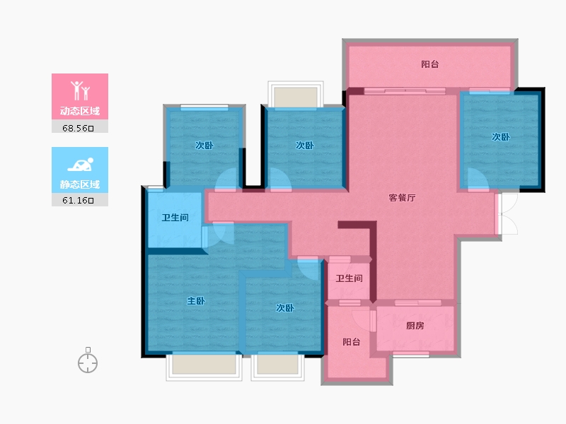 广西壮族自治区-南宁市-路桥壮美山湖-113.92-户型库-动静分区