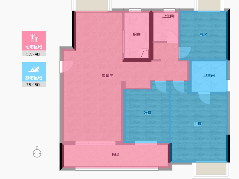 江西省-南昌市-锦瑶府-82.36-户型库-动静分区