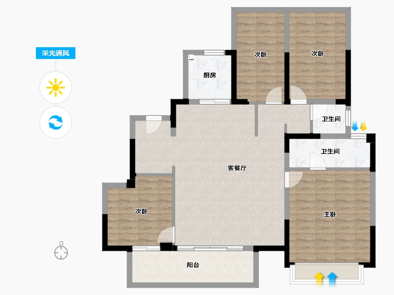 广西壮族自治区-南宁市-建发央玺-117.81-户型库-采光通风