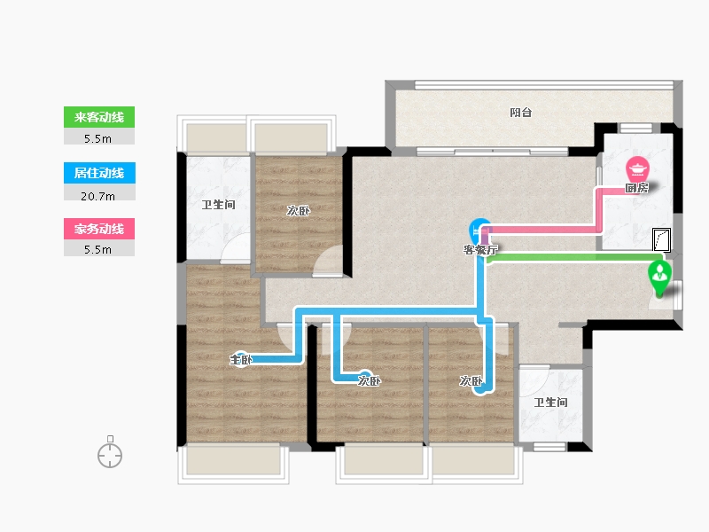 广东省-佛山市-绿城顺德杨柳郡-95.47-户型库-动静线