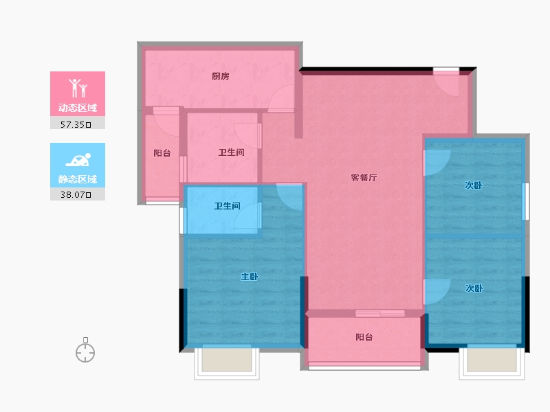 广东省-广州市-荔城一品山湖-85.59-户型库-动静分区