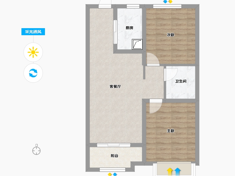 山西省-太原市-中海寰宇时代-69.00-户型库-采光通风