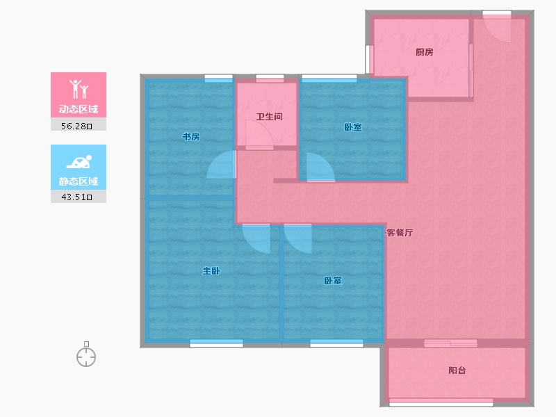 山东省-枣庄市-善国贾苑-90.75-户型库-动静分区