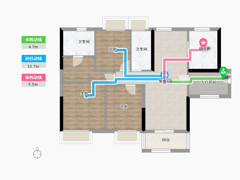 广东省-广州市-得天和苑-86.45-户型库-动静线