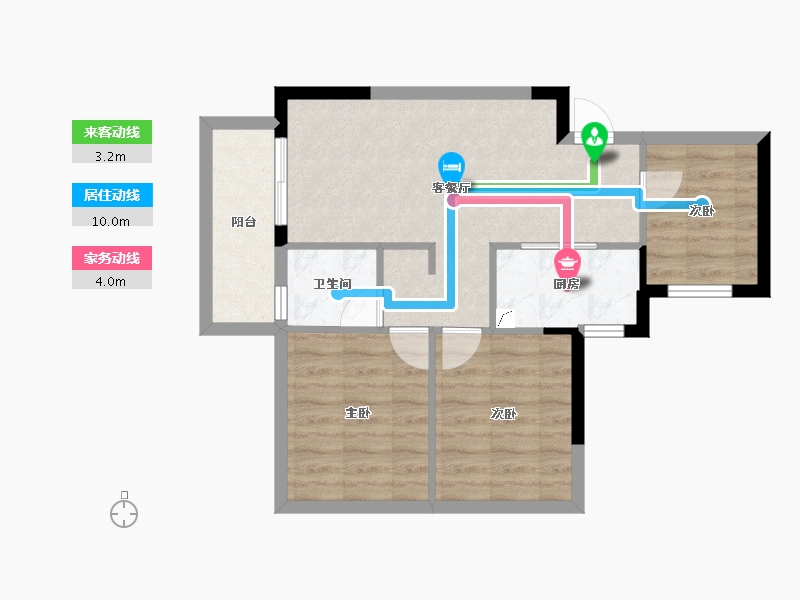 广西壮族自治区-南宁市-金成江南壹品-59.85-户型库-动静线