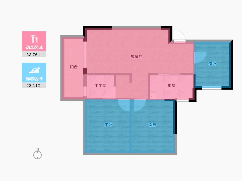 广西壮族自治区-南宁市-金成江南壹品-59.85-户型库-动静分区