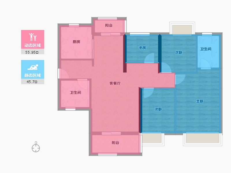 广东省-广州市-得天和苑-91.03-户型库-动静分区